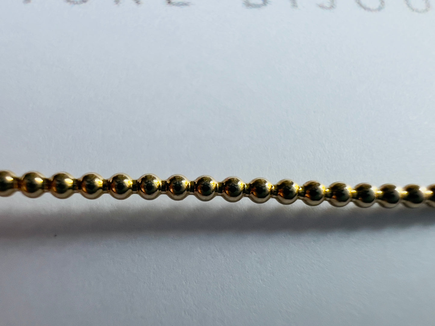 Fil d'or 9 carats, perlé, 1,50 mm de diamètre, fil or jaune, or 9k 375