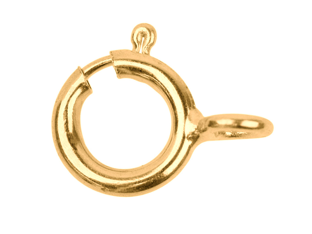 Fermoir or 18 carats anneau ressort, anneau de bout ouvert ou fermé
