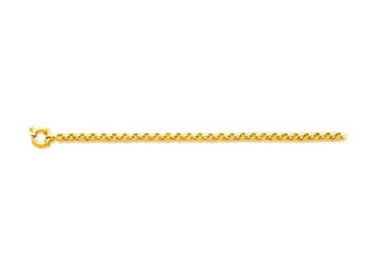 Bracelet en or 18 carats Jaseron, maille creuse, 4,8 mm de largueur, 19 cm de longueur, Or jaune 18k 750