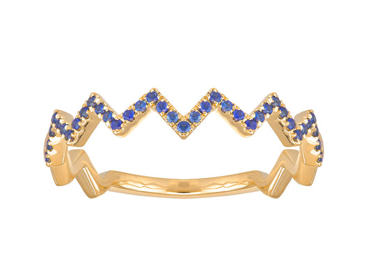 Bague en or 18 carats femme avec Saphirs bleus 0,15 carats, Or jaune 18k 750