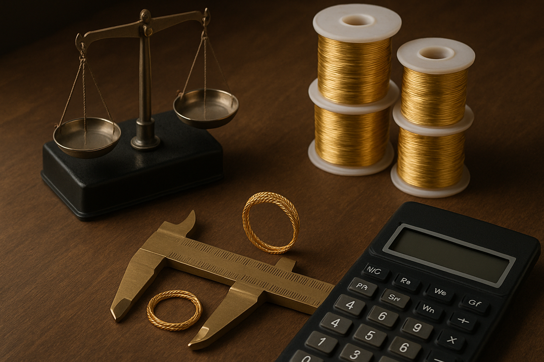 Calcul du prix de vente d'un bijou en or fait main avec les fournitures de La Fille du Sud.