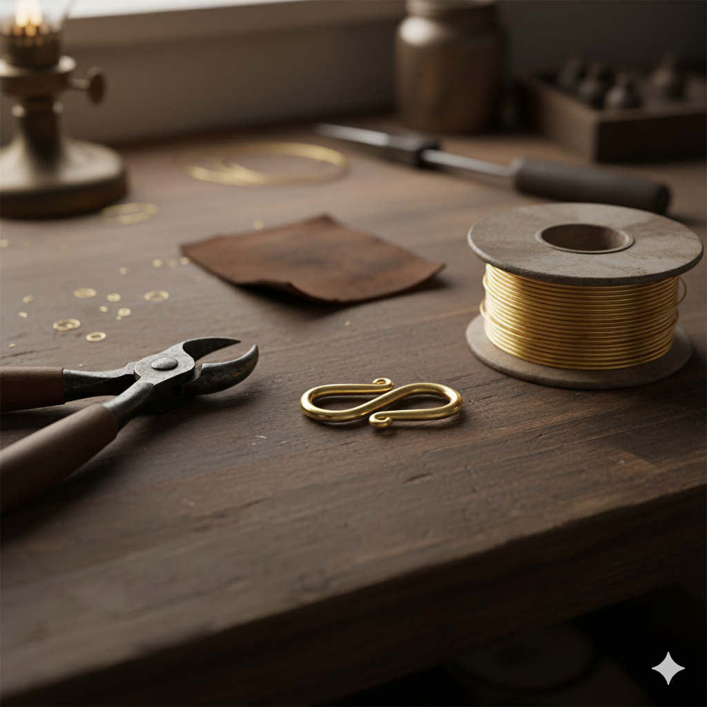 Tutoriel pour fabriquer un fermoir en S à la main avec du fil d'or 18 carats.