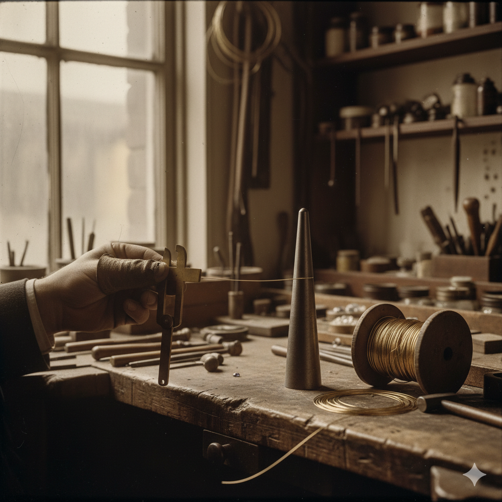 Guide pour calculer la longueur de fil d'or nécessaire pour fabriquer une bague sur mesure.