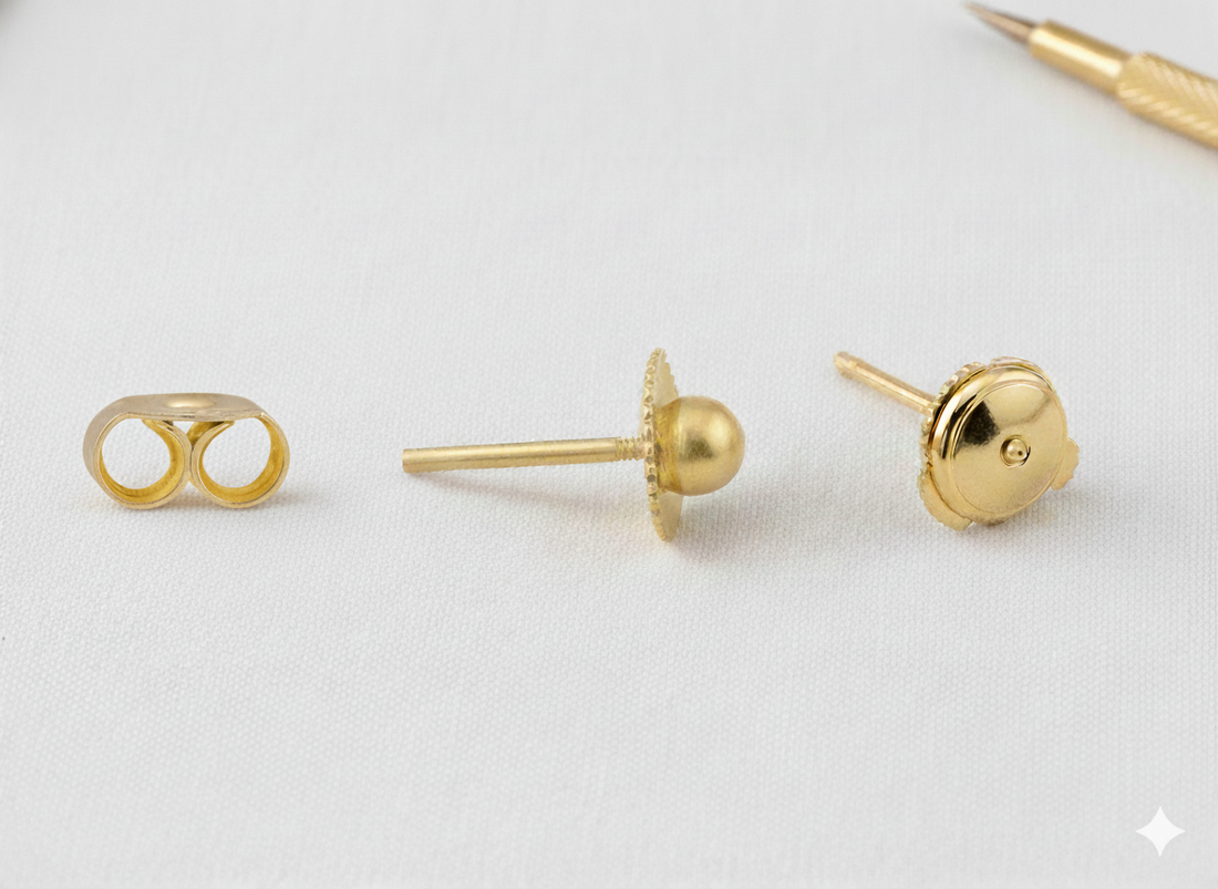 Guide comparatif des différents types de fermoirs de boucles d'oreilles en or pour la sécurité des bijoux.