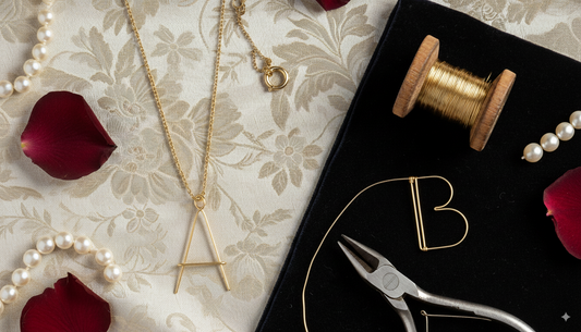 Tutoriel pour apprendre à créer un pendentif lettre en fil d'or avec la technique du lettering.