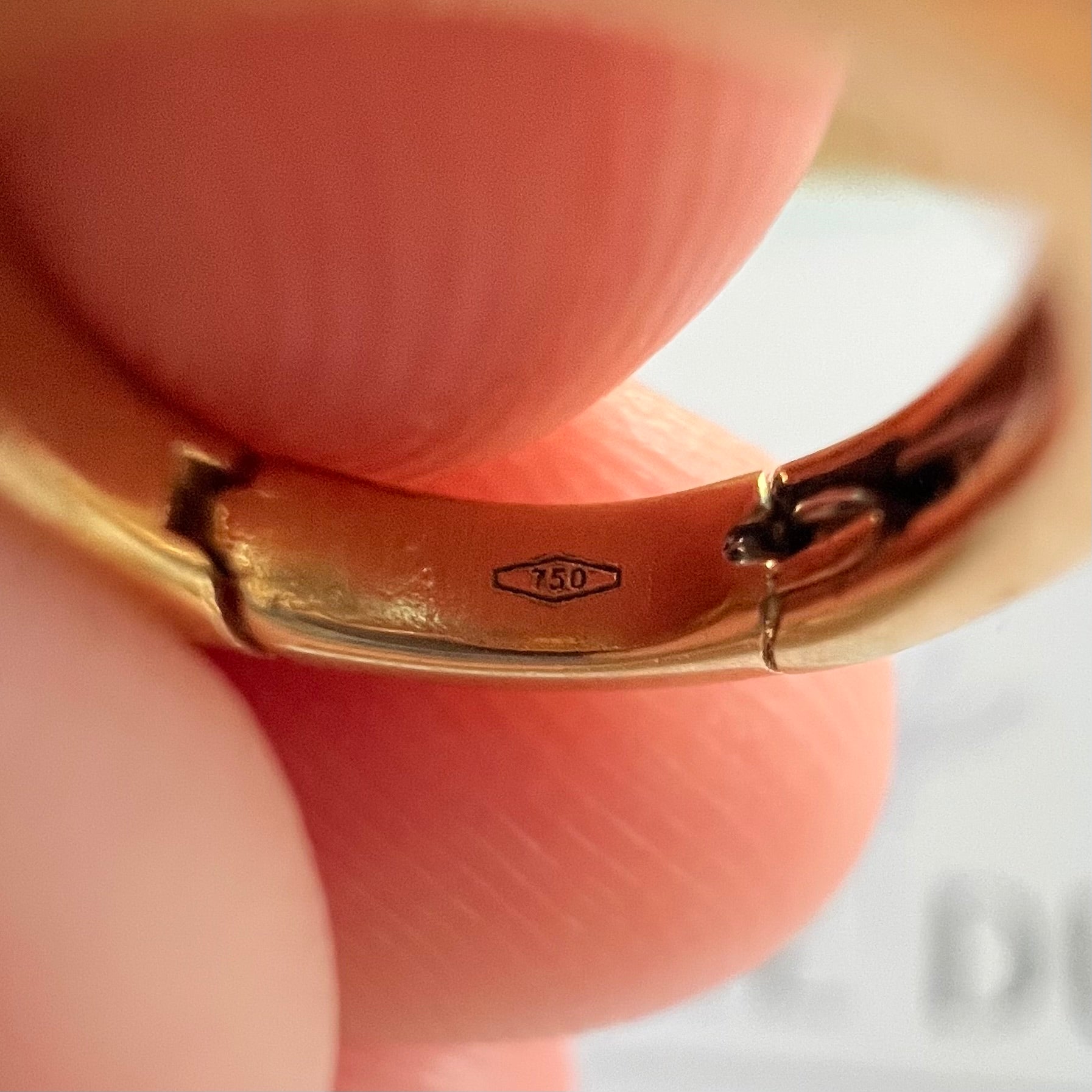 Fermoir à Charnière Bombé invisible Or Jaune 18k 750