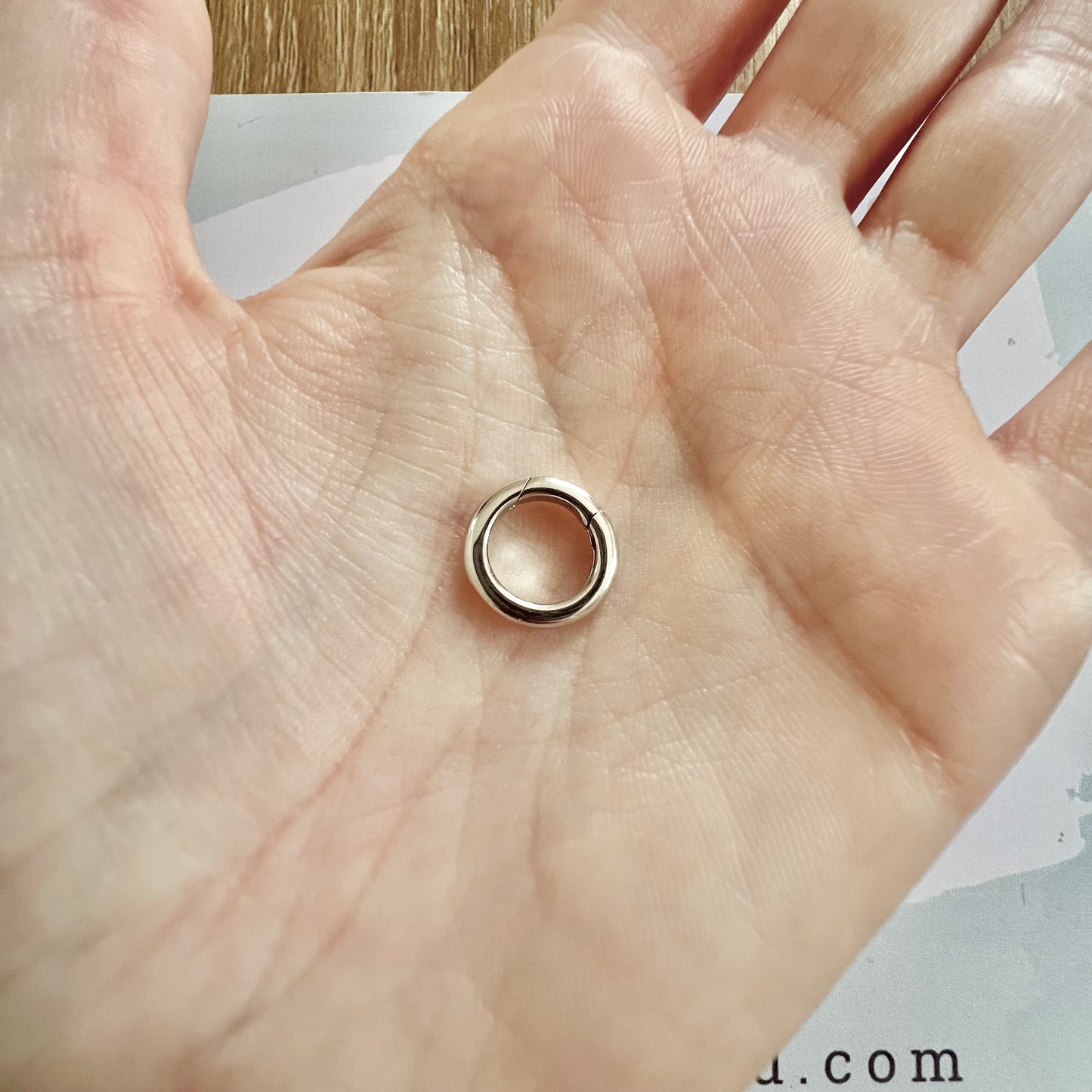 18k Rhodium-Plated White Gold Invisible Curved Hinge Clasp