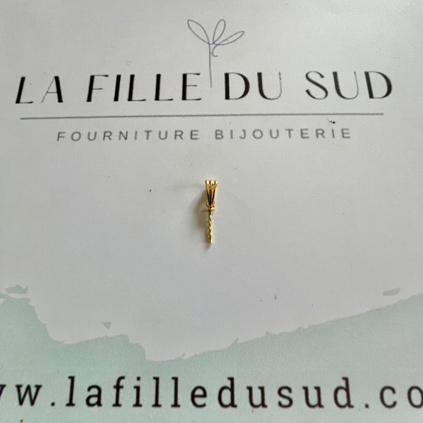 18-carat movable ribbed gold bail for pearls from 6 to 12 mm in diameter, 18k 750 yellow gold