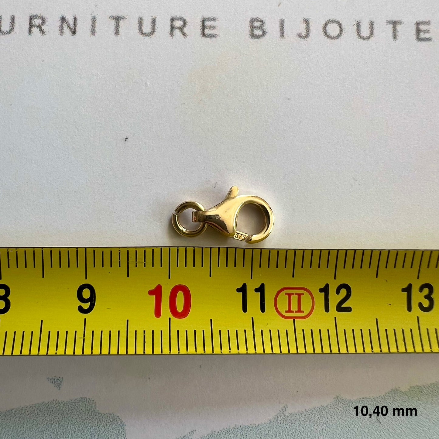 9K Yellow Gold  Domed Lobster Clasp