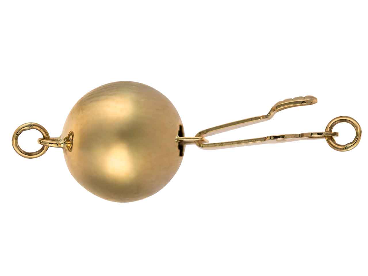 Fermoir imperdable ouvert avec languette de sécurité à cliquet, fermoir or pour collier de perles en or jaune 9k.