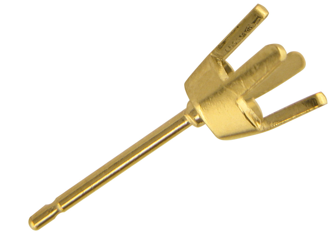 Monture de boucle d'oreille en or 18k avec chaton à 4 griffes, pour le sertissage de pierres.