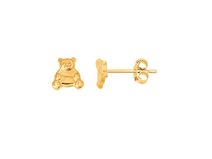  Boucles d'oreilles or bébé motif ourson en or 18 carats.
