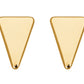 Paire de puces d'oreilles en forme de triangle en or jaune 18 carats, vue de face