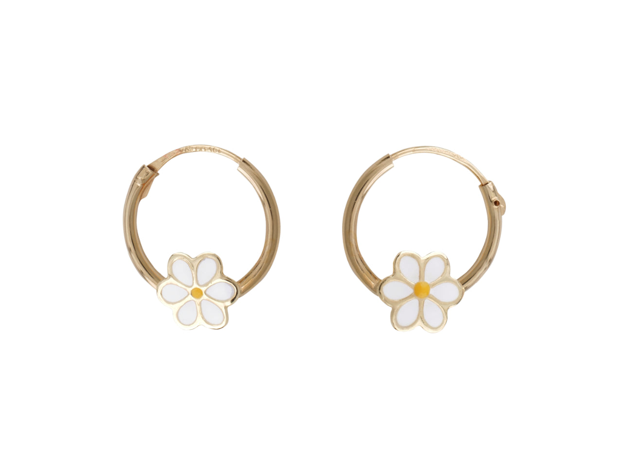 Boucles d'oreilles dormeuses fleur en or 18 carats pour petite fille