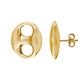 Grandes boucles d'oreilles grain de café XXL en or 18k, puces effet volume pour homme ou femme.