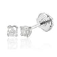 Paire de boucles d'oreilles puces diamant solitaire en or blanc 18 carats avec fermoirs de sécurité Alpa, poids total 0,25 carat.