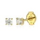 Paire de boucles d'oreilles puces diamant solitaire en or jaune 18 carats avec fermoirs de sécurité Alpa, poids total 0,25 carat.