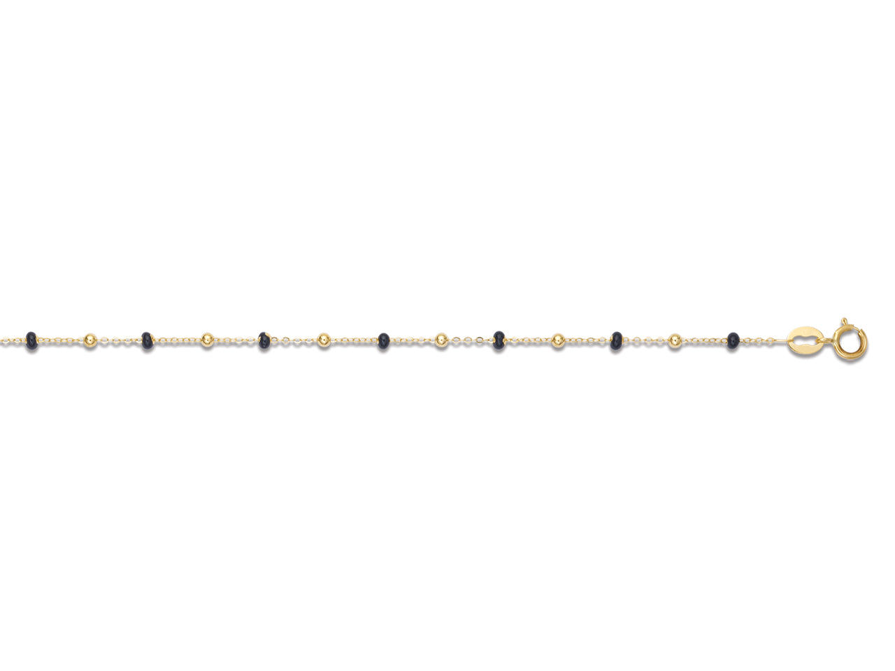 Bracelet boule en or 18 carats et résine noire pour femme.