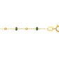 Bracelet boule en or 18 carats et résine verte pour femme.