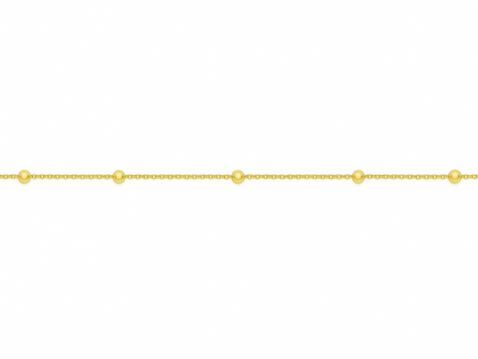 Bracelet chaine boule or jaune 18 carats porté poignet femme