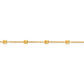 Bracelet grain de café alterné en or 18 carats, maille fine et rythmée pour homme et femme.