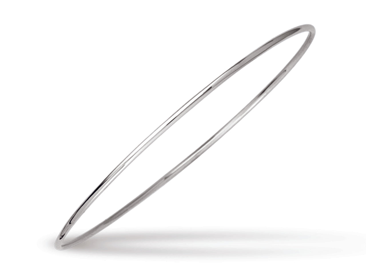 Bracelet jonc or blanc 18 carats mixte, jonc rond massif de 1,5mm pour homme et femme en or blanc non rhodié sans entretien.