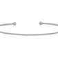 Bracelet jonc ouvert en or blanc 18 carats massif, fil rigide ouvert avec boules, bijou femme intemporel