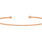Bracelet jonc ouvert en or rose 18 carats massif, fil rigide ouvert avec boules, bijou femme intemporel