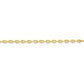 Chaîne en or jaune 18 carats maille grain de café creuse de 4,70 mm, longueur 50 cm avec fermoir mousqueton.