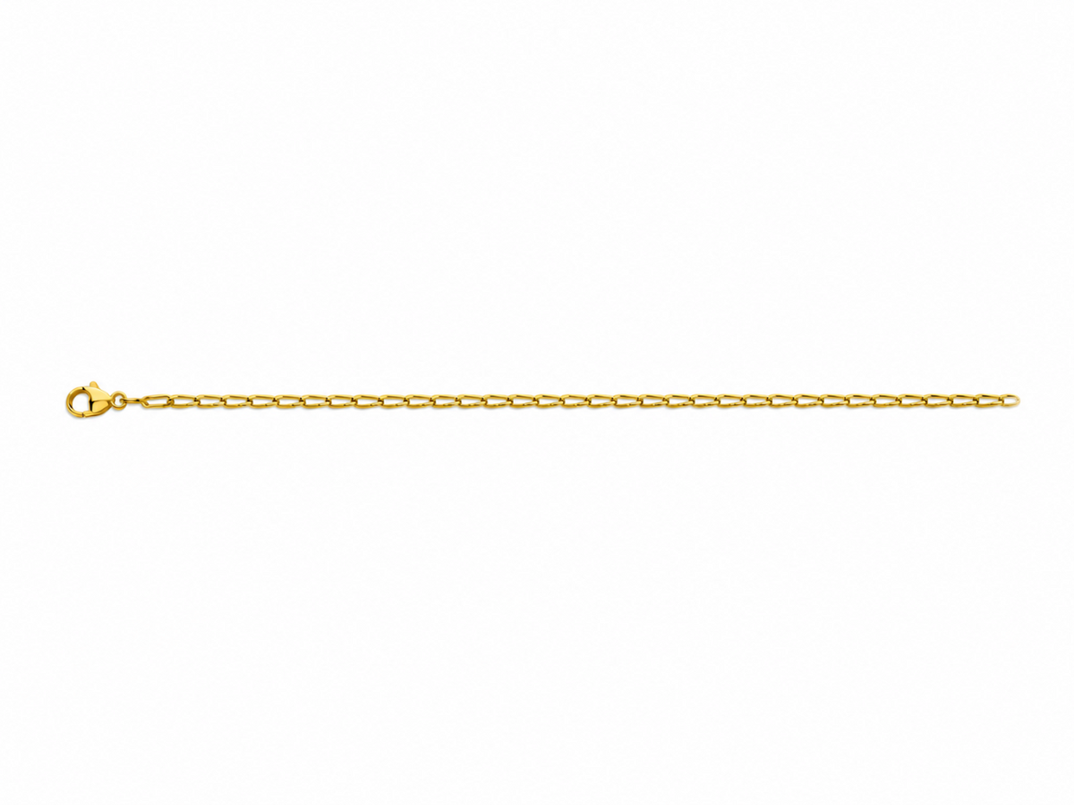 Collier chaîne maille cheval en or jaune 18 carats massif de 1,60 mm de largueur avec fermoir mousqueton.