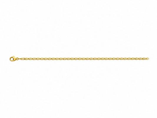 Collier chaîne maille cheval en or jaune 18 carats massif de 1,60 mm de largueur avec fermoir mousqueton.