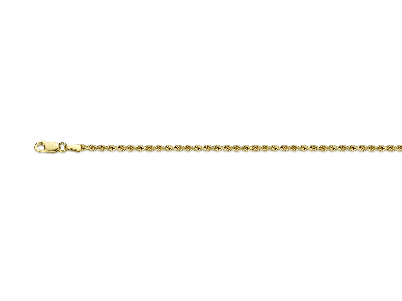 Chaîne torsadée (maille corde) en or jaune 18 carats, pour homme et femme.