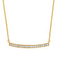 Collier barrette en or jaune 18 carats serti de diamants taille brillant, modèle ras-de-cou horizontal.