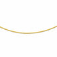 Collier câble rigide en or jaune 18 carats massif, fil de 1 mm de large avec fermoir mousqueton.