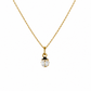 Collier coccinelle blanche et or 18 carats, cadeau de baptême ou de naissance original.