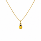 Collier pour jeune fille avec petite coccinelle jaune en or massif, longueur ajustable.