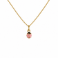 Bijou porte-bonheur pour fillette : collier coccinelle rose en or jaune 750.