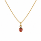 Collier pour enfant en or jaune 18 carats avec pendentif coccinelle rouge et zirconium.