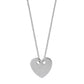 Collier avec pendentif cœur en or blanc 18 carats sur une chaîne fine.