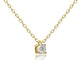 Collier solitaire diamant 0,10 carat en or jaune 18k sur chaîne forçat.