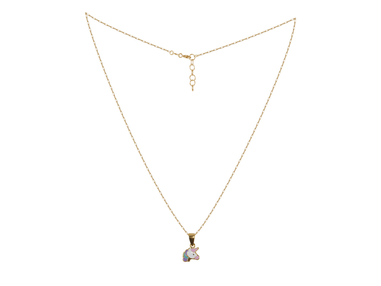 Collier licorne en or 18 carats avec pendentif en résine, bijou pour fille.