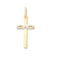 Pendentif croix en or jaune 18 carats, facettée et sertie d'un diamant.