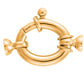 Fermoir bouée ovale en or jaune 18 carats avec embouts cloches lisses pour la finition de colliers de perles ou multi-rangs.