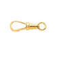 Fermoir mousqueton tournant en or jaune 9 carats massif, mécanisme pivotant anti-torsion pour bijoux, 23x8mm.