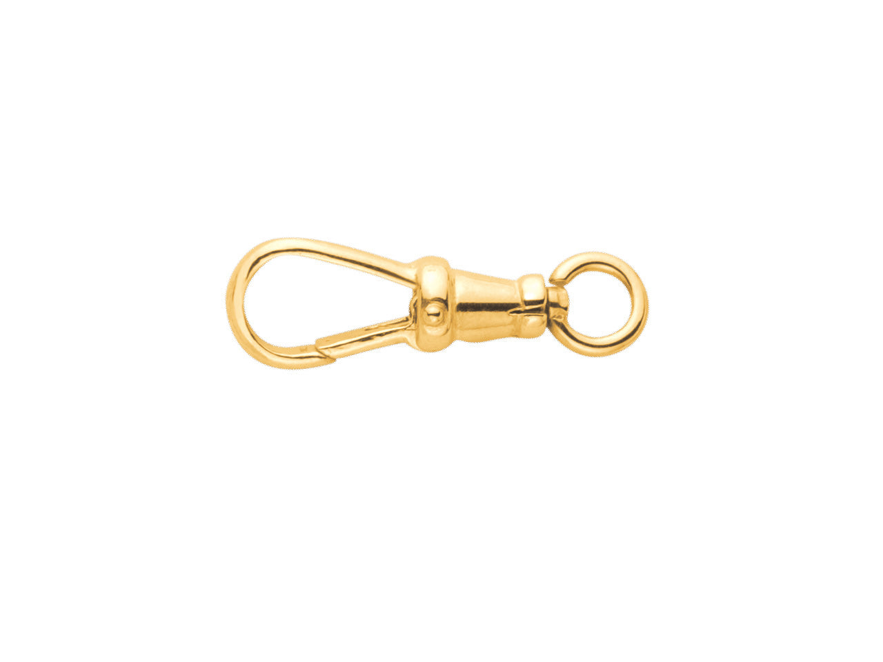 Fermoir mousqueton tournant en or jaune 9 carats massif, mécanisme pivotant anti-torsion pour bijoux, 23x8mm.