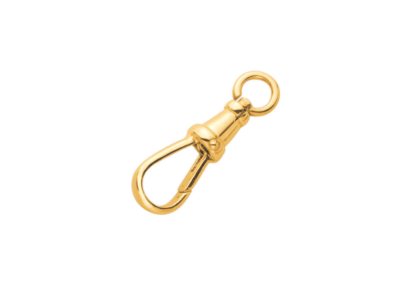 Fermoir mousqueton tournant en or jaune 9 carats pour bijoux, mécanisme pivotant avec anneau de fixation ouvert