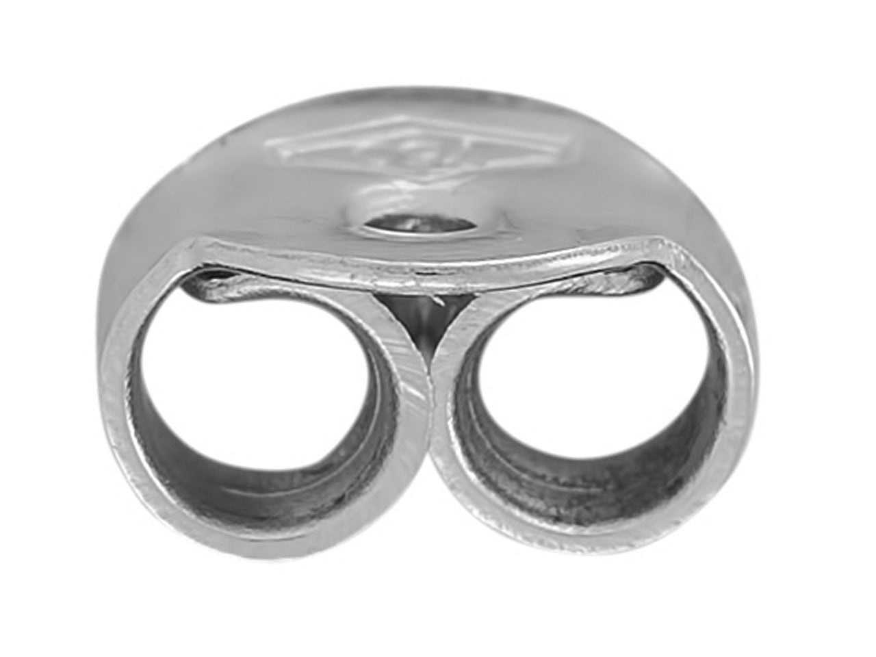 Fermoir poussette papillon en or blanc rhodié 18 carats pour la sécurité des boucles d'oreilles.