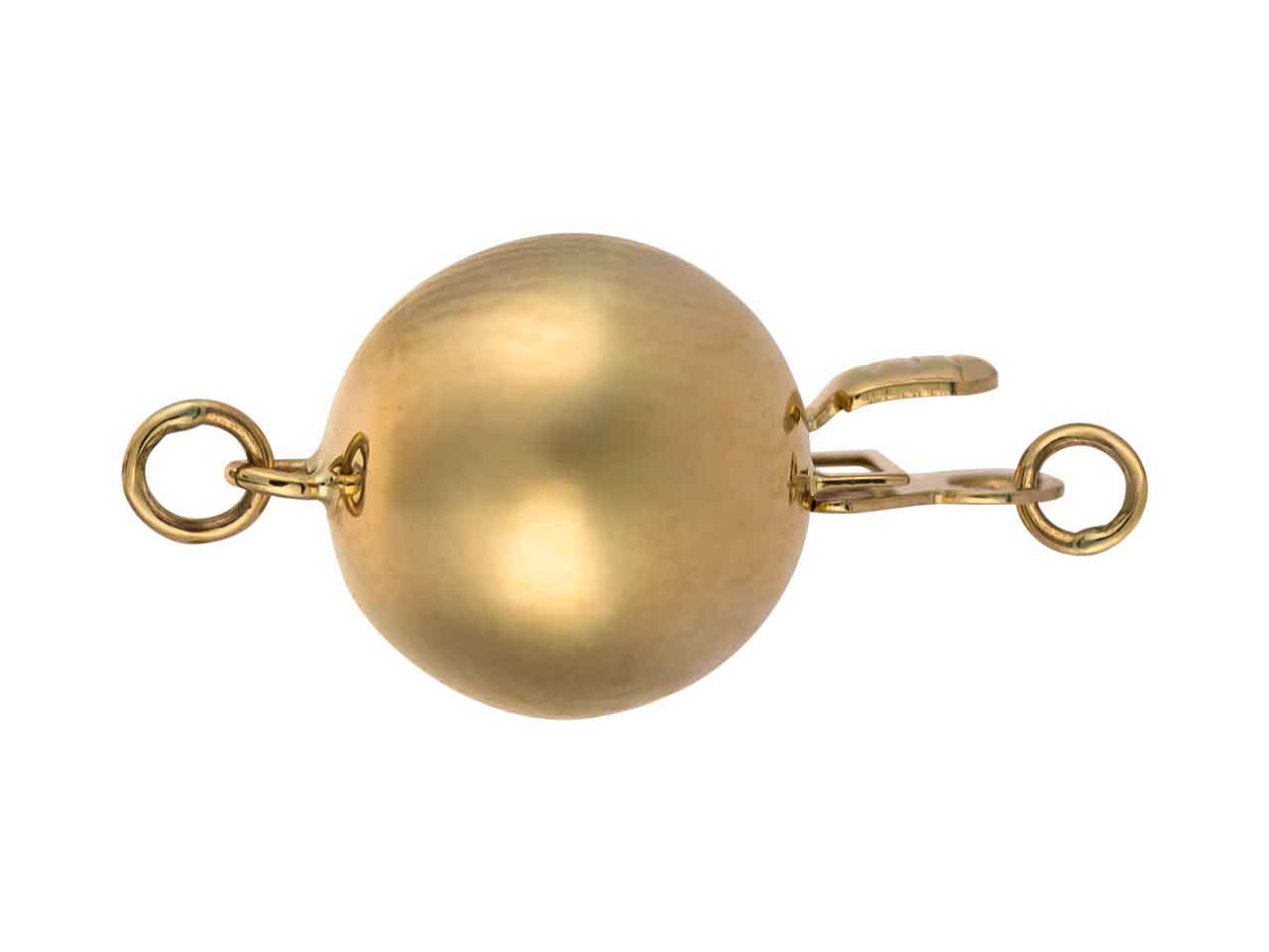 Mécanisme d'insertion du fermoir en or pour collier, système de fermeture sécurisé boule lisse 8mm.