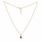 Vue d'ensemble du collier pour enfant en or jaune 18 carats, montrant la maille forçat ajustable de 36 à 38 cm et le petit pendentif coccinelle.
