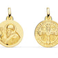Médaille de Saint Benoît en or jaune 18 carats, un puissant symbole de protection de 16 mm de diamètre.